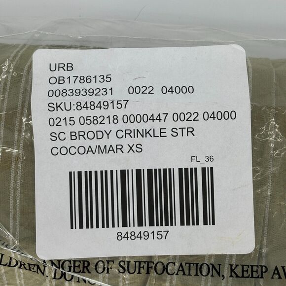 NWT Urban Outfitters Standard Cloth Brody Crinkle Stripe Coco/Mar Men's XS $59 - Picture 3 of 7